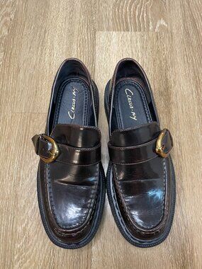 Circus by Sam Edelman Everly Brown Slip On Chunky Heeled Loafers Size 8